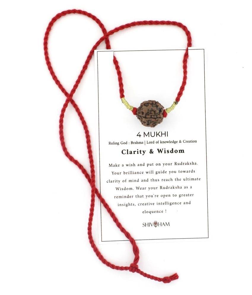 ShivaRatna 4 Mukhi Rudraksha With Cotton Dori (Hand Picked Premium Quality Rudraksha) ShivaRatna 4 Mukhi Rudraksha With Cotton Dori (Hand Picked Premium Quality Rudraksha)