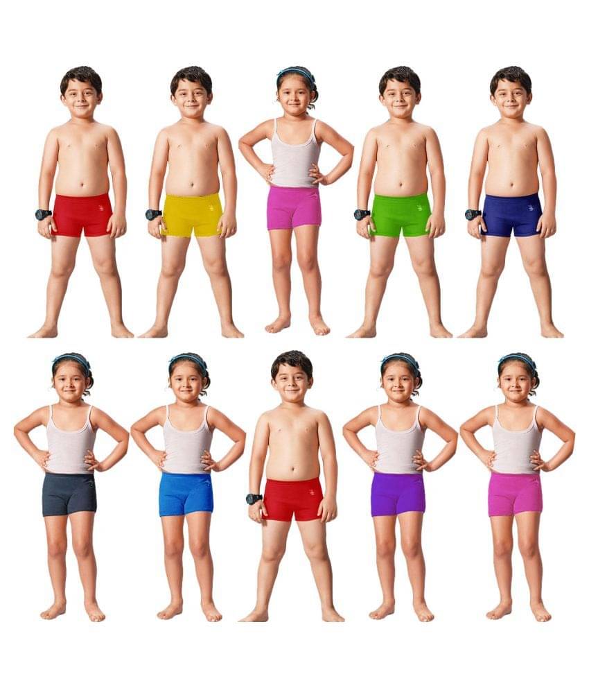 Dixcy Josh Cotton Plain Multicolour Shorty for Kids/Boys/Girls - Pack of 10 Dixcy Josh Cotton Plain Multicolour Shorty for Kids/Boys/Girls - Pack of 10