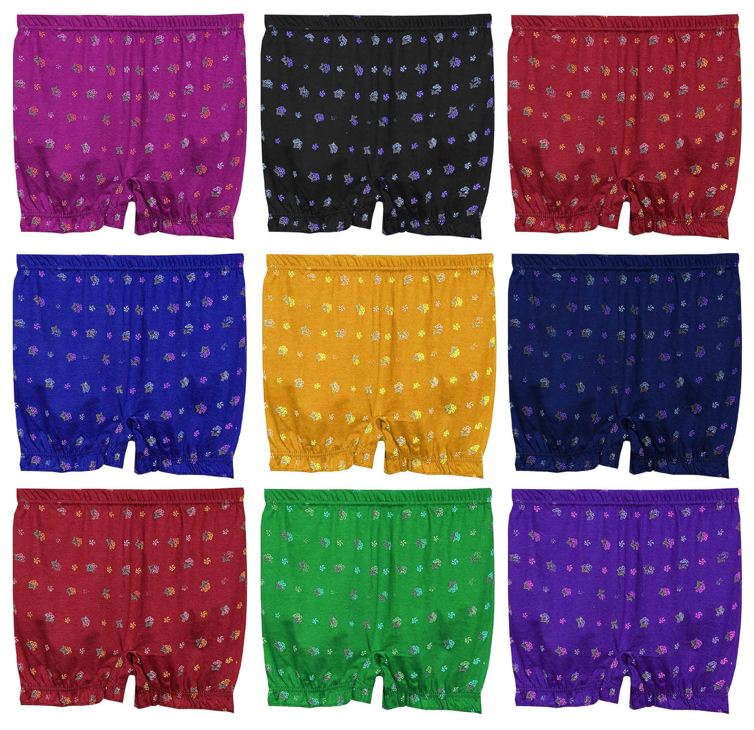 dixcy josh - Multi Cotton Girls Bloomers ( Pack of 9 )