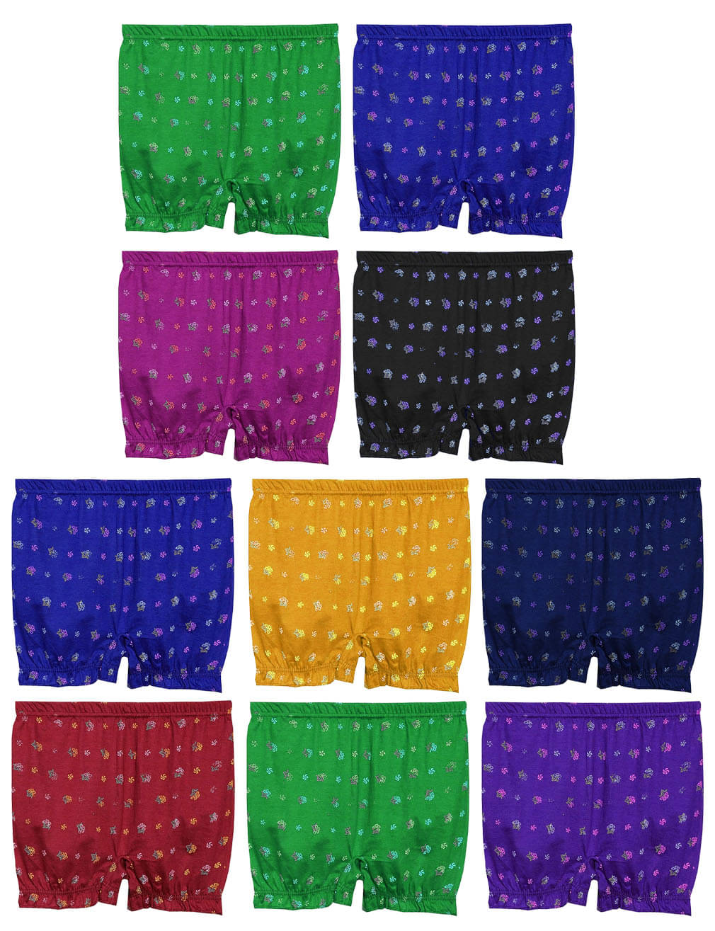     			dixcy josh - Multi Cotton Girls Bloomers ( Pack of 10 )