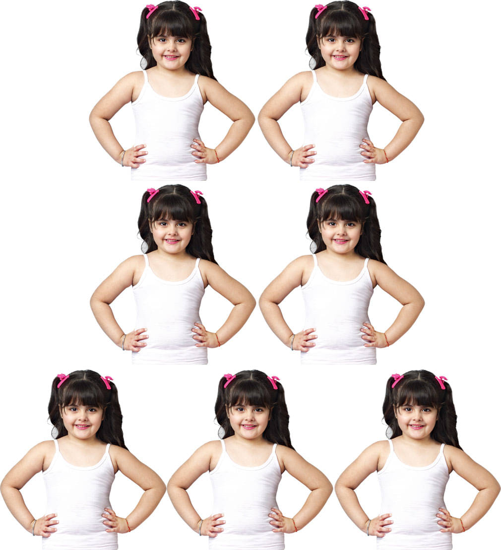 Dixcy Slimz Pinky Cotton Multicolored Printed Girls Camisole - Pack of 7     			Dixcy Slimz Pinky Cotton Multicolored Printed Girls Camisole - Pack of 7