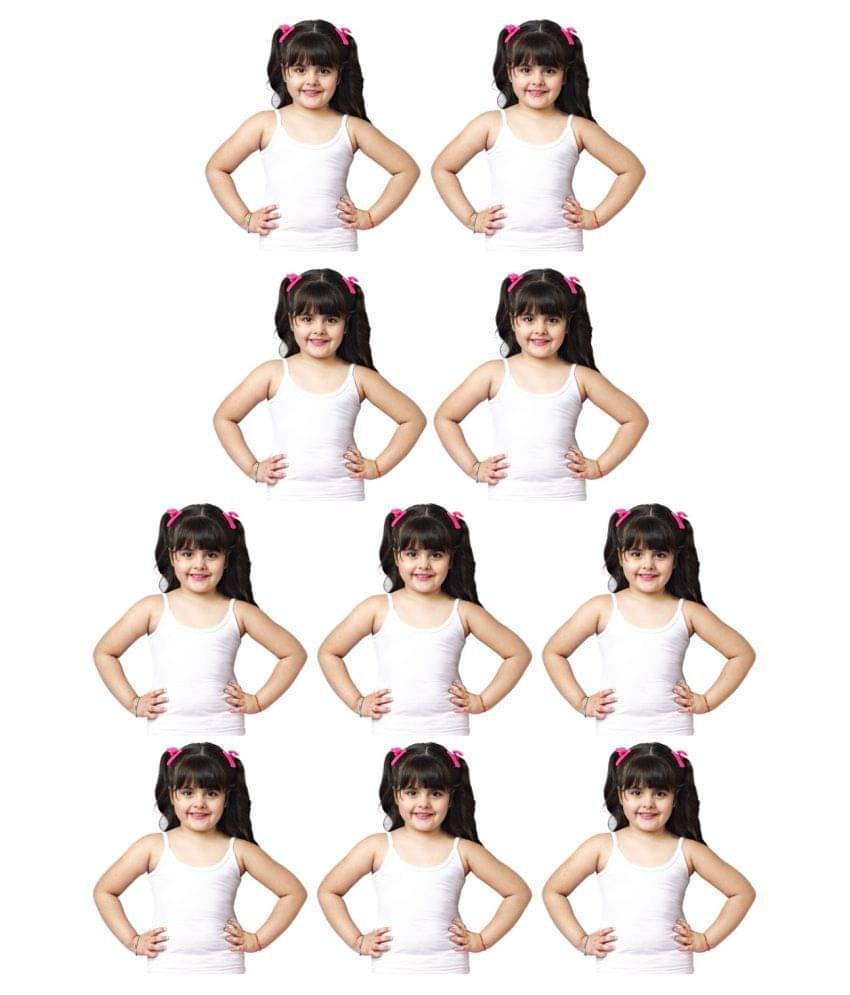 Dixcy Slimz Pinky Cotton Multicolored Printed Girls Camisole - Pack of 10 Dixcy Slimz Pinky Cotton Multicolored Printed Girls Camisole - Pack of 10
