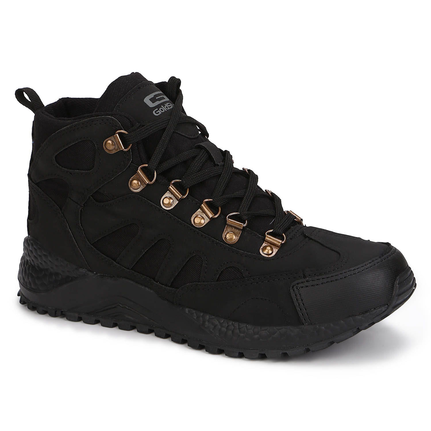     			GOLDSTAR Black Running Shoes