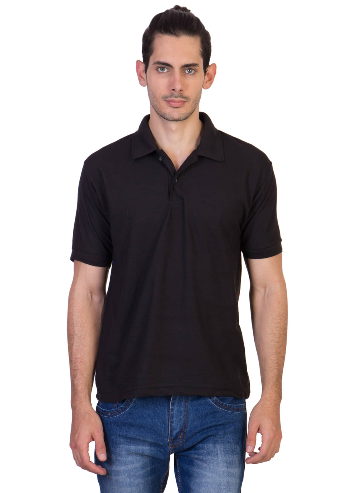 HVN Pack of 1 Cotton Blend Regular Fit Plain Men's Polo T Shirt ( Black ) HVN Pack of 1 Cotton Blend Regular Fit Plain Men's Polo T Shirt ( Black )