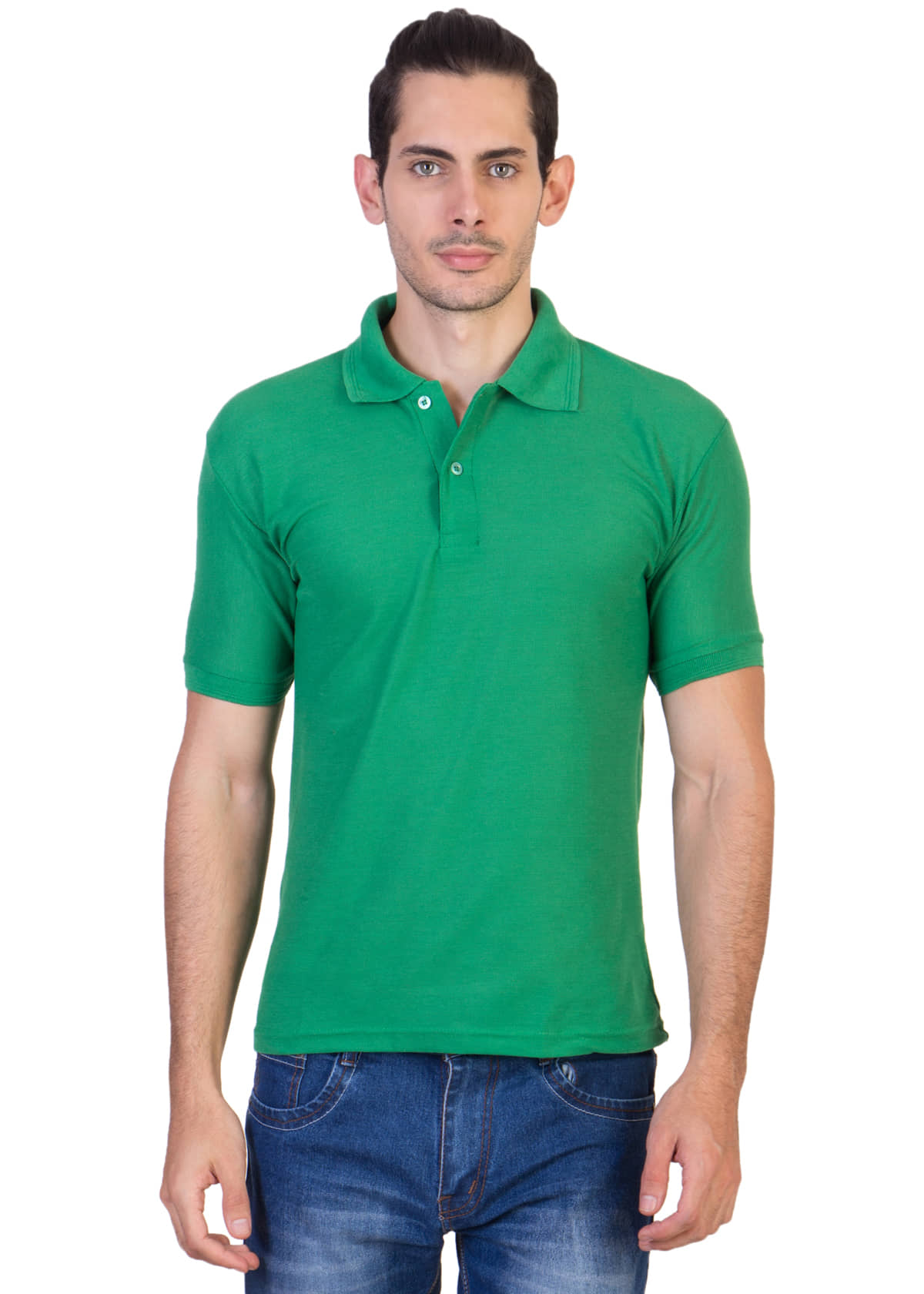 HVN Pack of 1 Cotton Blend Regular Fit Plain Men's Polo T Shirt ( Green )