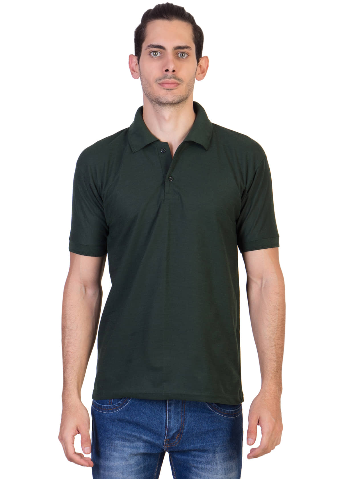 HVN Pack of 1 Cotton Blend Regular Fit Plain Men's Polo T Shirt ( Green )