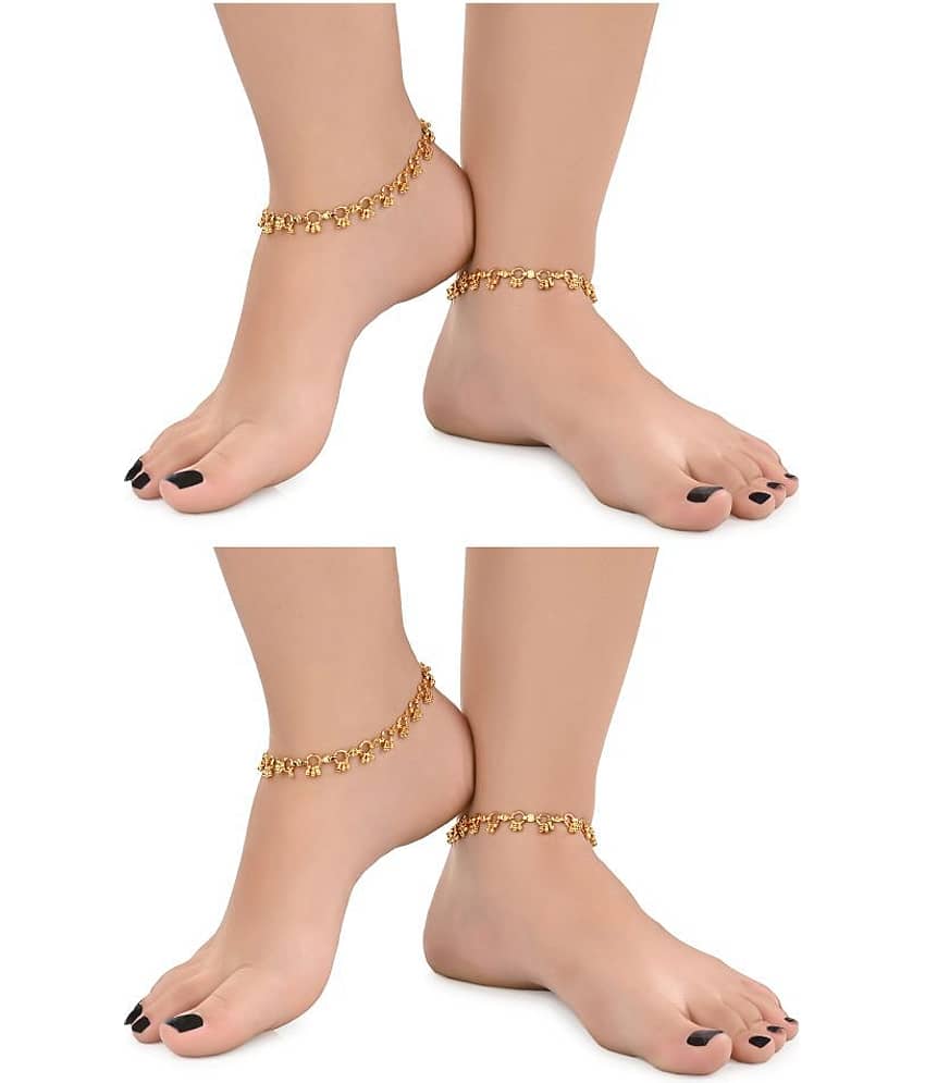 AanyaCentric - Gold Anklets ( Pack of 2 ) - Anklets | Buy online on ZillyBuy