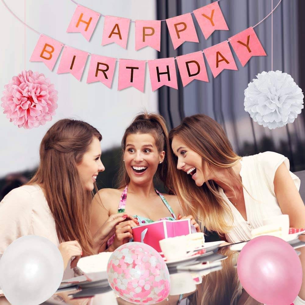     			ZYOZI Party Decoration Pink Happy Birthday Banner Decoration Items for Girls, Boys,Kids Bday Decorations Kit/Birtday Supplies/Lights Combo Pack Set/ Princess, First, 2nd, Cake Smash Theme (Pack of 1)