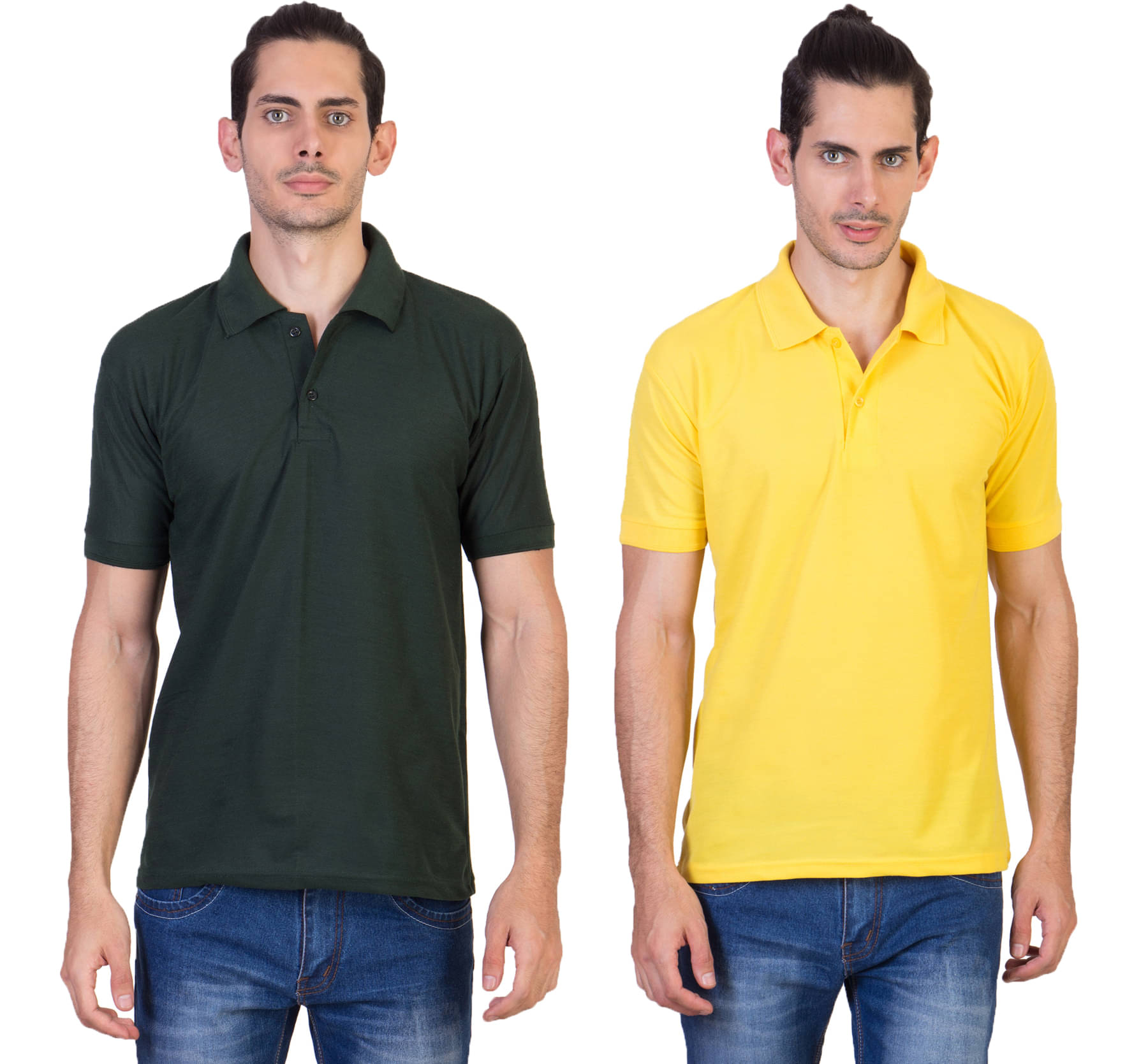     			HVN Pack of 2 Cotton Blend Regular Fit Plain Men's Polo T Shirt ( Multi )
