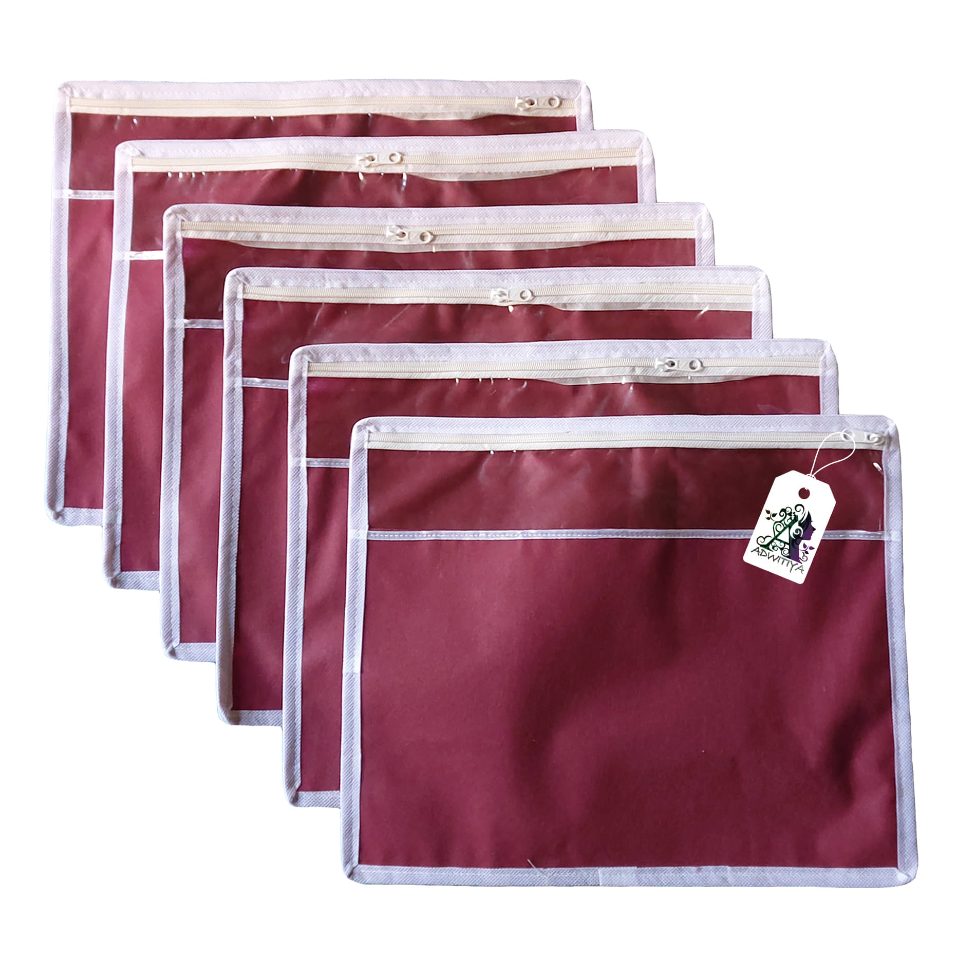     			ADWITIYA Maroon Saree Covers ( 6 Pcs )