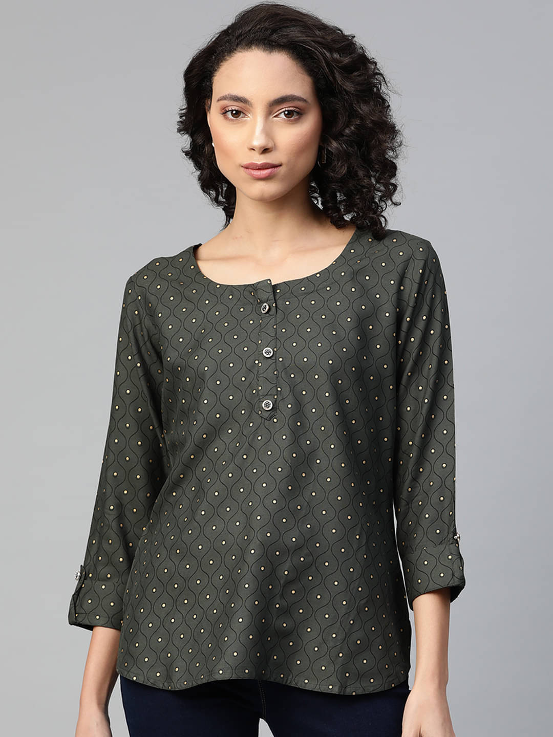 HIGHLIGHT FASHION EXPORT Women's Viscose Regular Top ( Green ) HIGHLIGHT FASHION EXPORT Women's Viscose Regular Top ( Green )