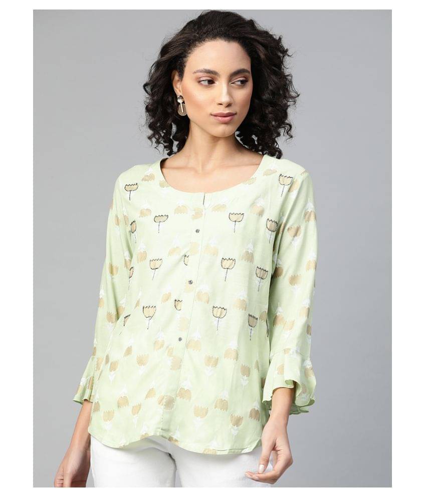 JC4U Women's Viscose Regular Top ( Green ) JC4U Women's Viscose Regular Top ( Green )