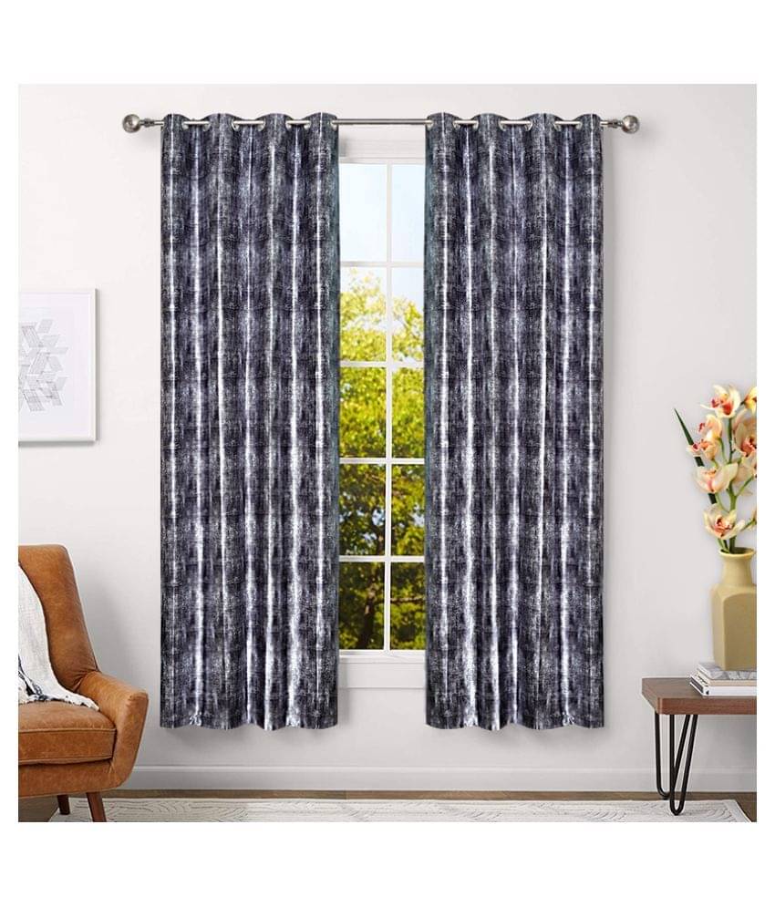 Veronica Deco Set of 2 Door Blackout Room Darkening Eyelet Polyester Curtains Silver     			Veronica Deco Set of 2 Door Blackout Room Darkening Eyelet Polyester Curtains Silver