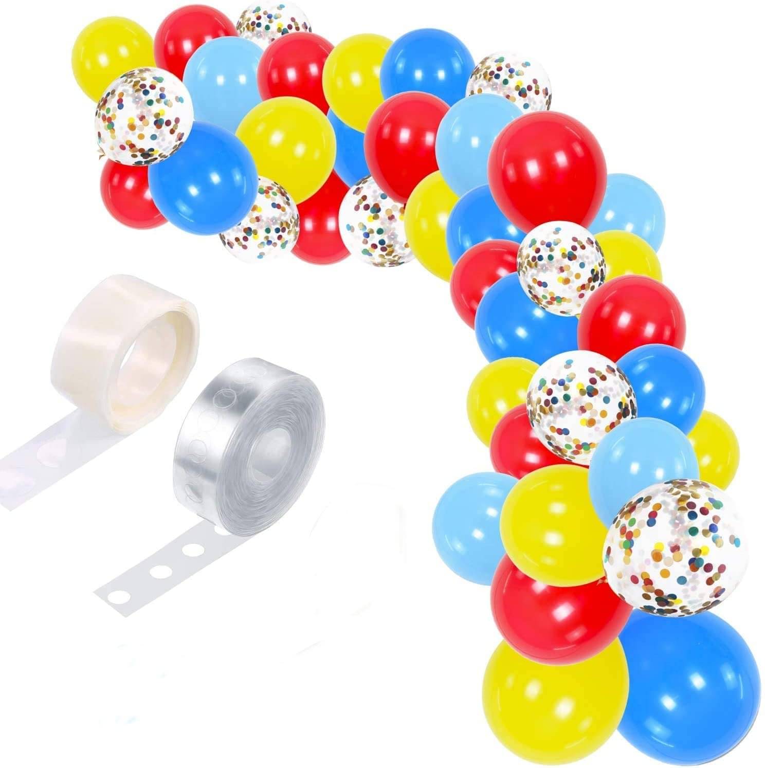     			ZYOZI Party Decoration 60 Pieces Carnival Circus Balloon Garland Arch Kit Blue Red Yellow Rainbow Confetti Balloons Fiesta Party Theme Decorations for Carnival Theme Baby Shower Wedding Birthday Party Supplies(Pack of 60)