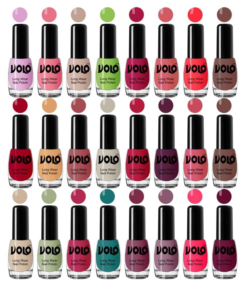 VOLO Professional Brush  Set of 24 Pcs  Nail Polish Infinite Shine Combo Multi Glossy 120 mL     			VOLO Professional Brush  Set of 24 Pcs  Nail Polish Infinite Shine Combo Multi Glossy 120 mL