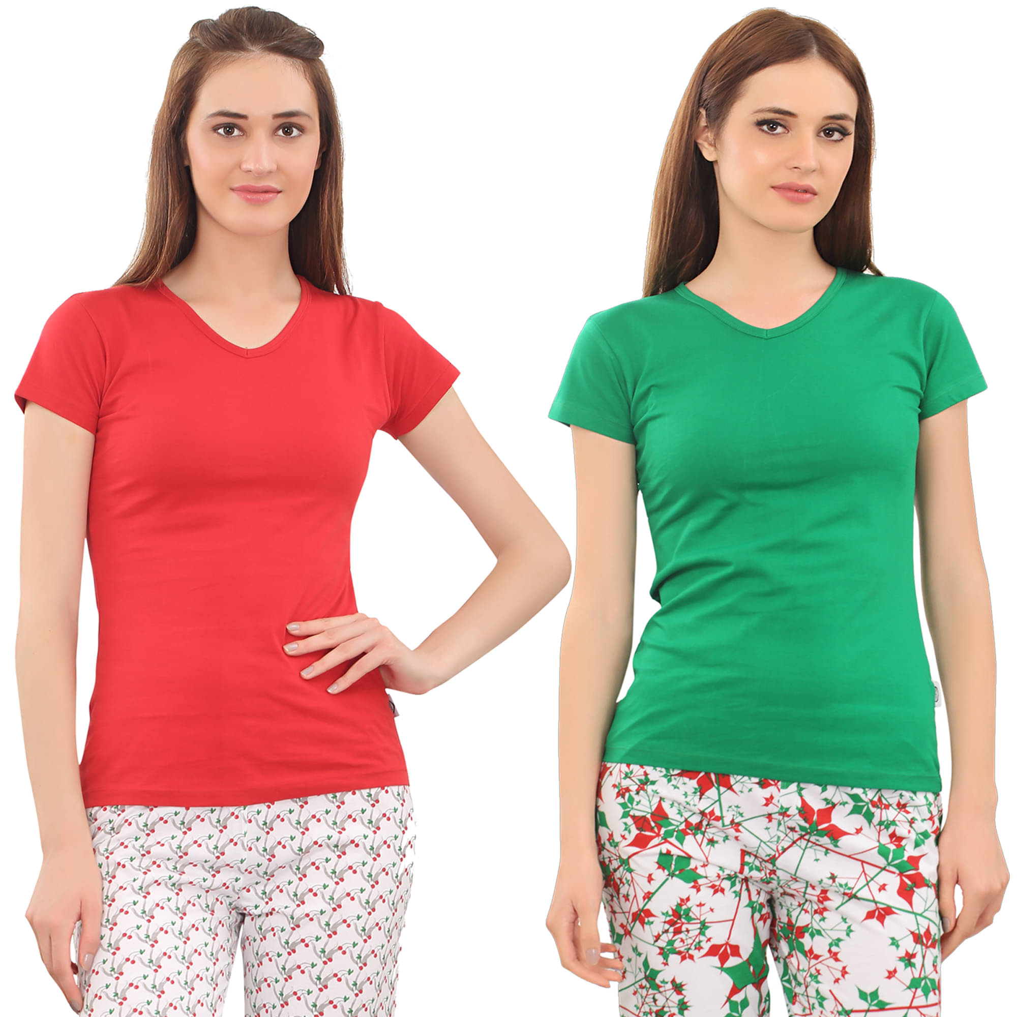     			Zebu Women Cotton Solid Regular Fit Round Neck T-Shirt ( Multi Color )