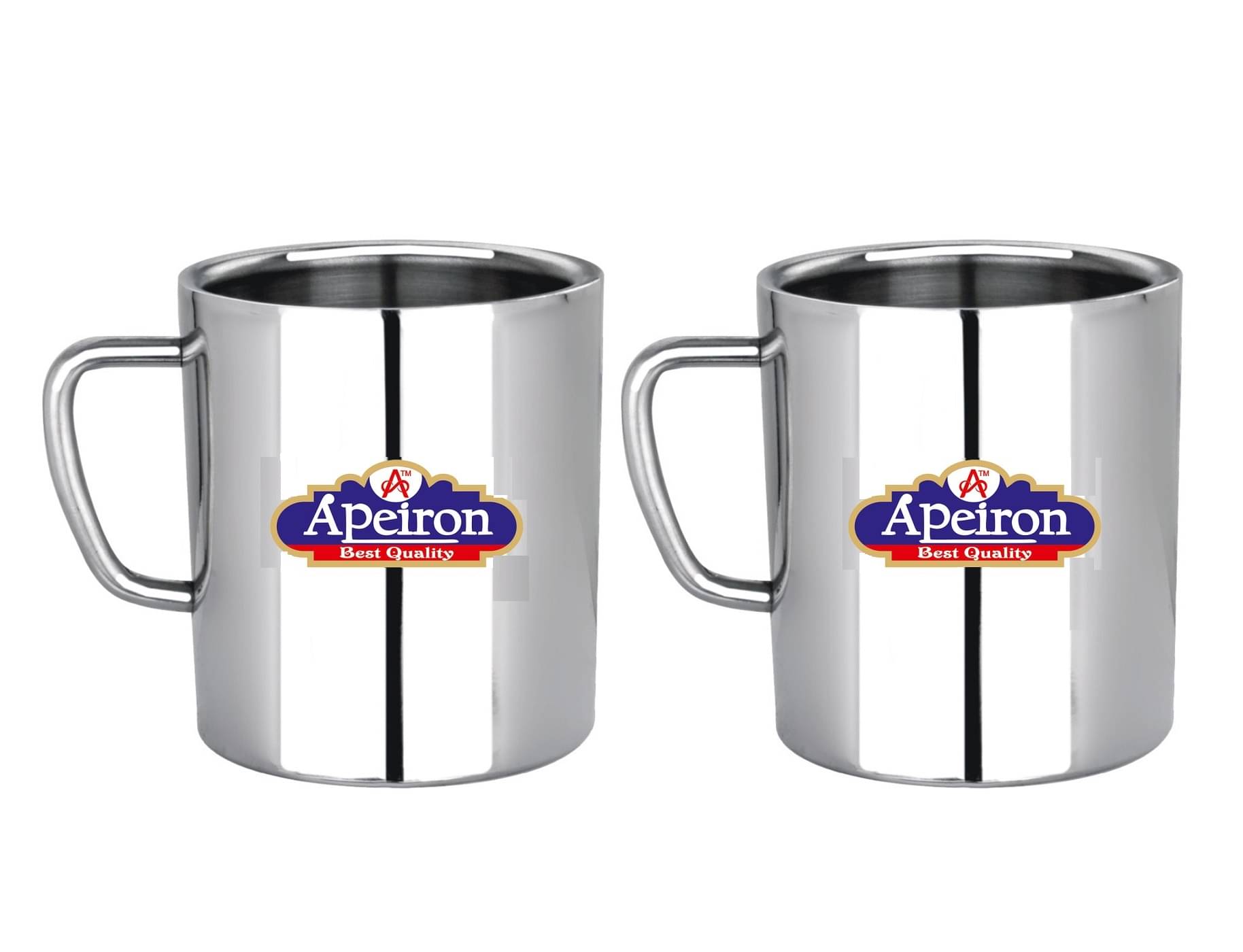     			APEIRON Steel Sobar Mug set Tea Cup 2 Pcs 300 ml