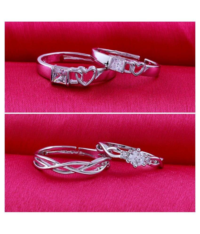 ShreejiHuf - Silver Couple Ring (Pack of 1)     			ShreejiHuf - Silver Couple Ring (Pack of 1)