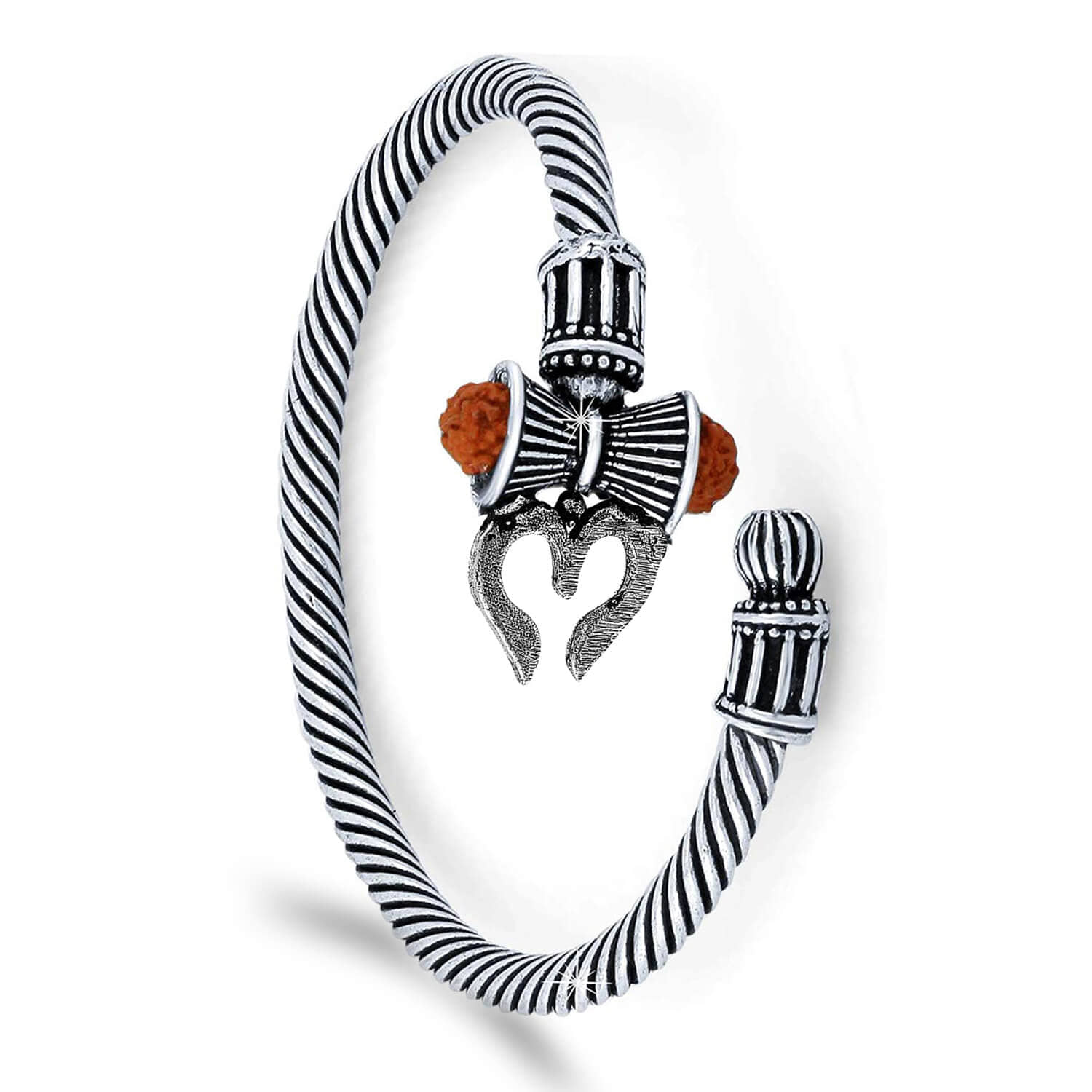 Adjustable  Trishul Damroo Rudraksha Bahubali Kada Bracelet Mahakal For Men Boys Girls - Bangles & Bracelets | Buy online on ZillyBuy
