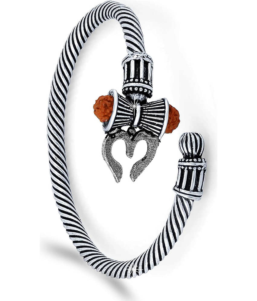 Adjustable Trishul Damroo Rudraksha Bahubali Kada Bracelet Mahakal For Men Boys Girls - Bangles & Bracelets | Buy online on ZillyBuy