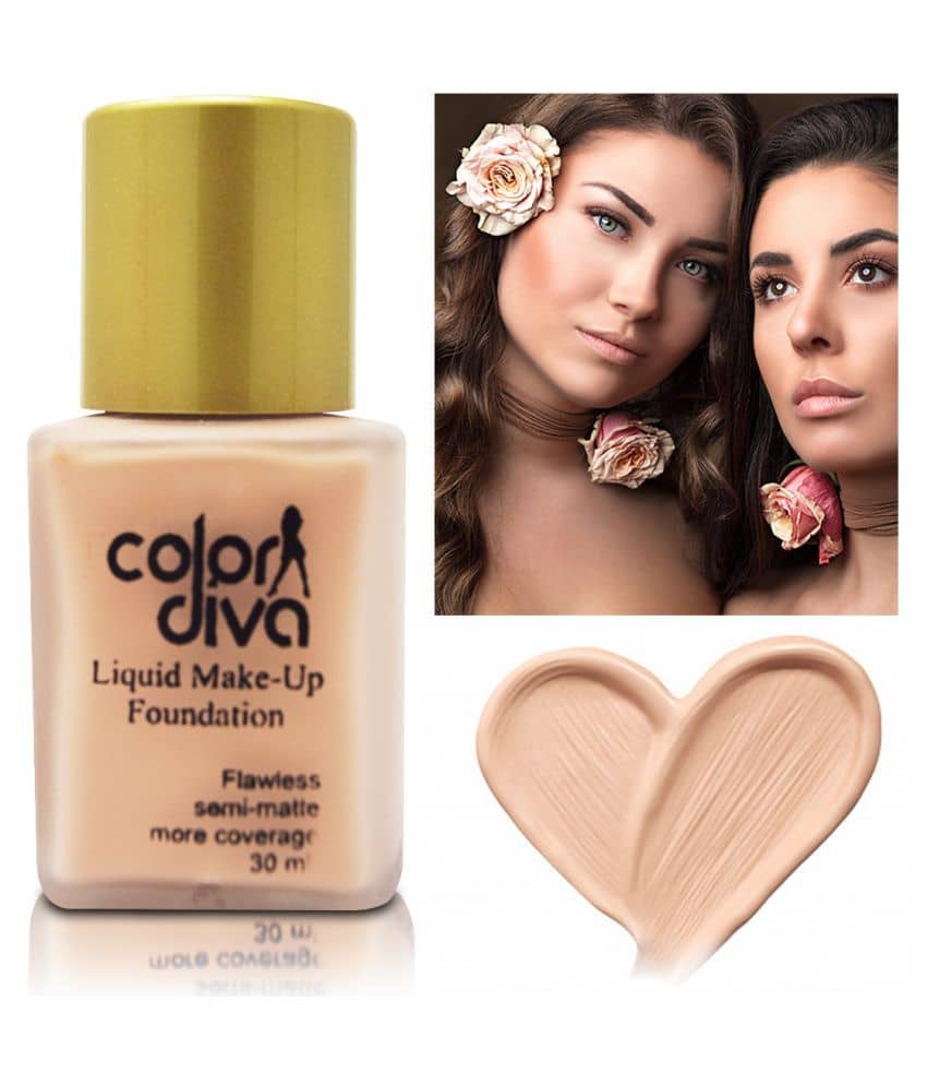 Color Diva Liquid Make- Up Foundation Flawless Semi-Matte, Beige, Shade-101, 30ml