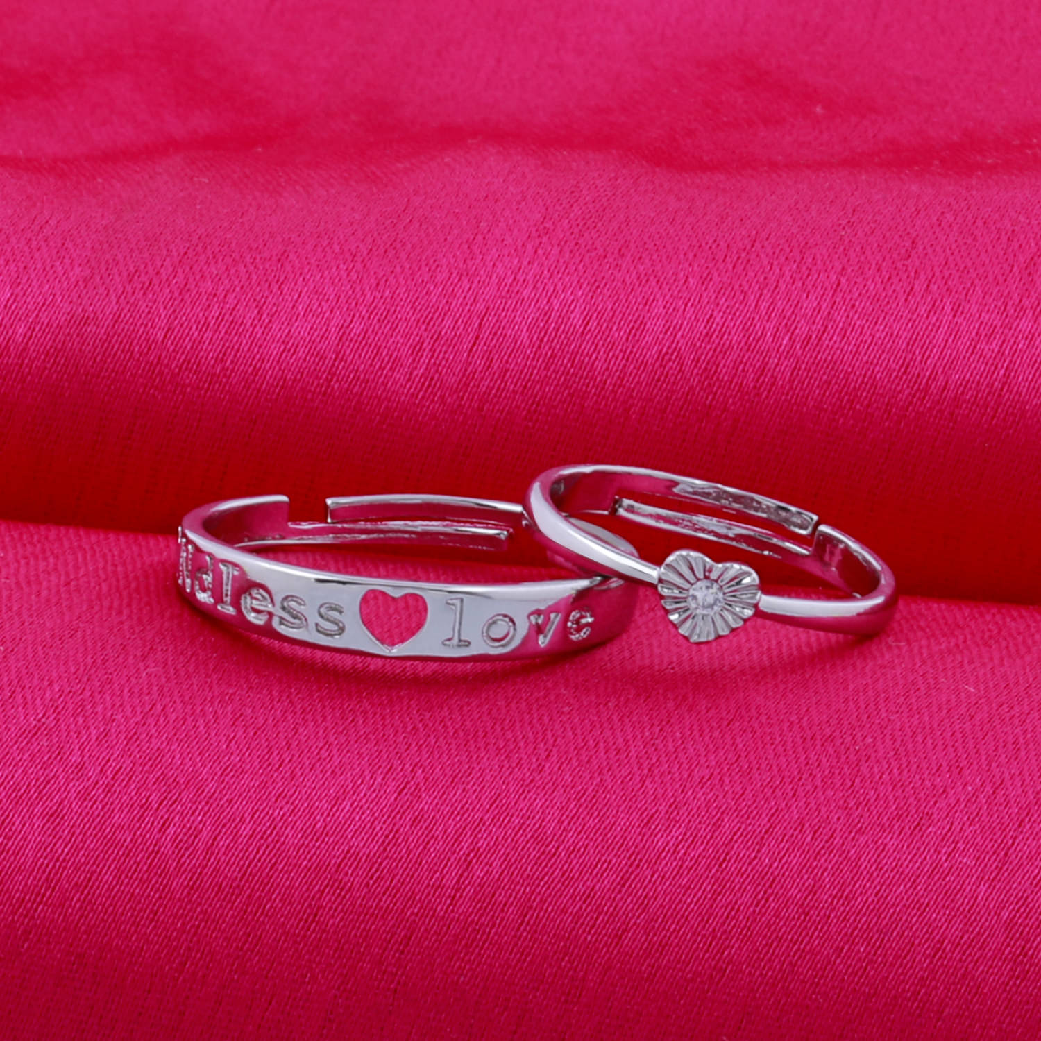 ShreejiHuf - Silver Couple Ring (Pack of 1) ShreejiHuf - Silver Couple Ring (Pack of 1)