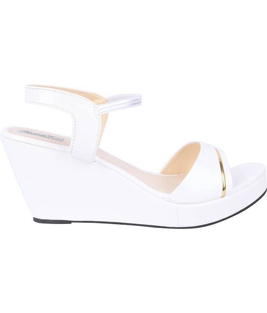 Feel It - White Women's Wedges Heels