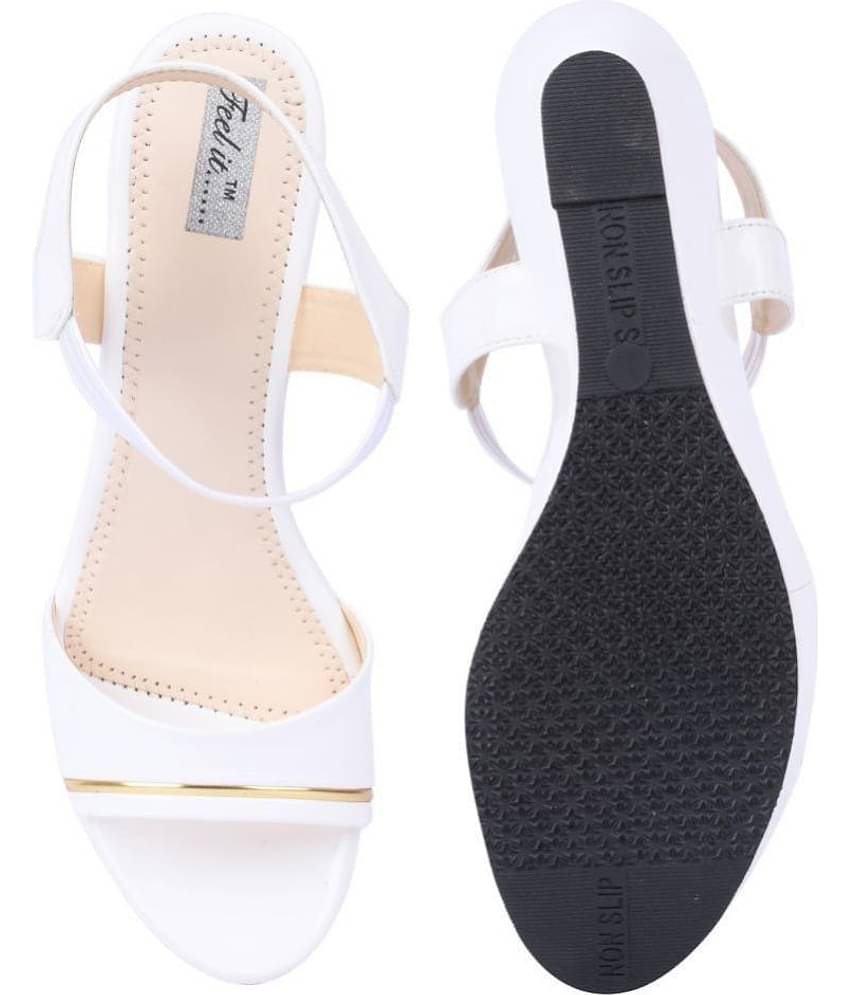 Feel It - White Women's Wedges Heels