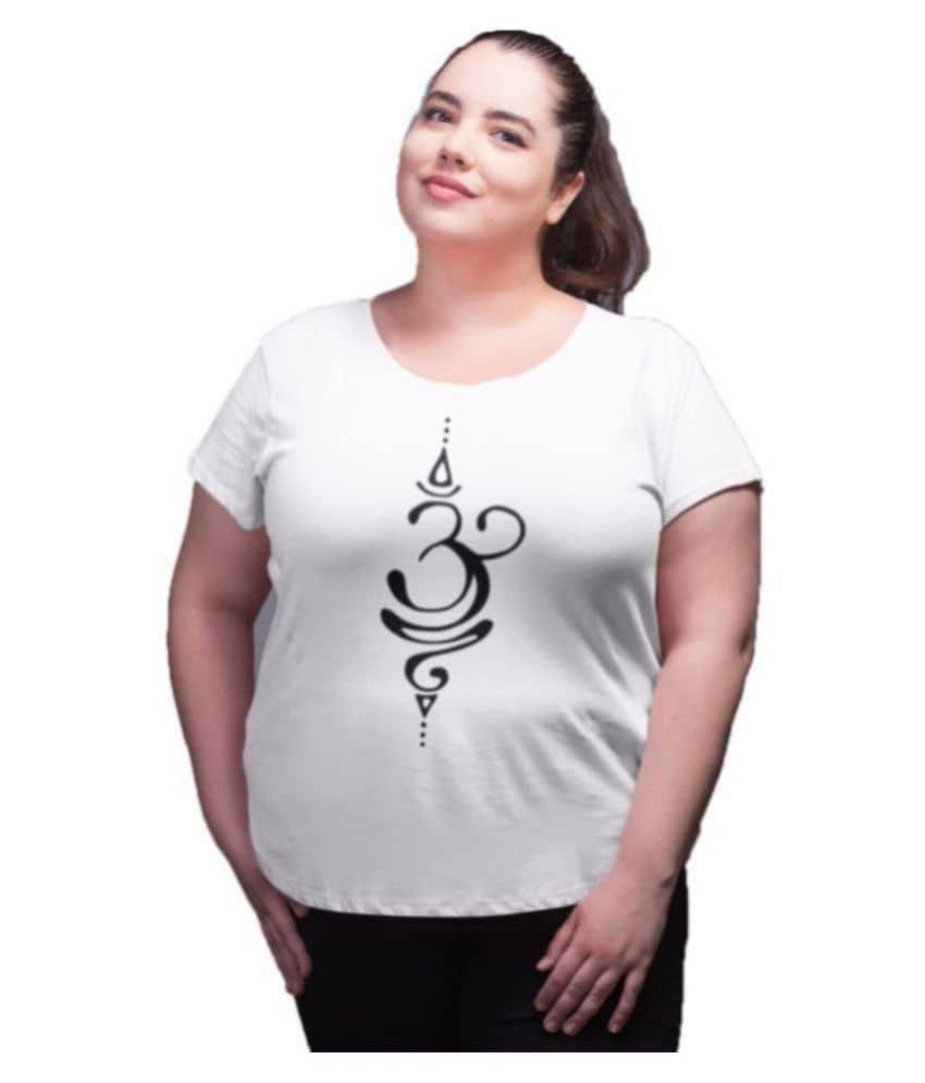 Neo Garments Women Cotton Printed Regular Fit Round Neck T-Shirt ( White )