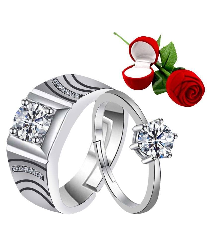 ShreejiHuf - Silver Couple Ring (Pack of 1)     			ShreejiHuf - Silver Couple Ring (Pack of 1)