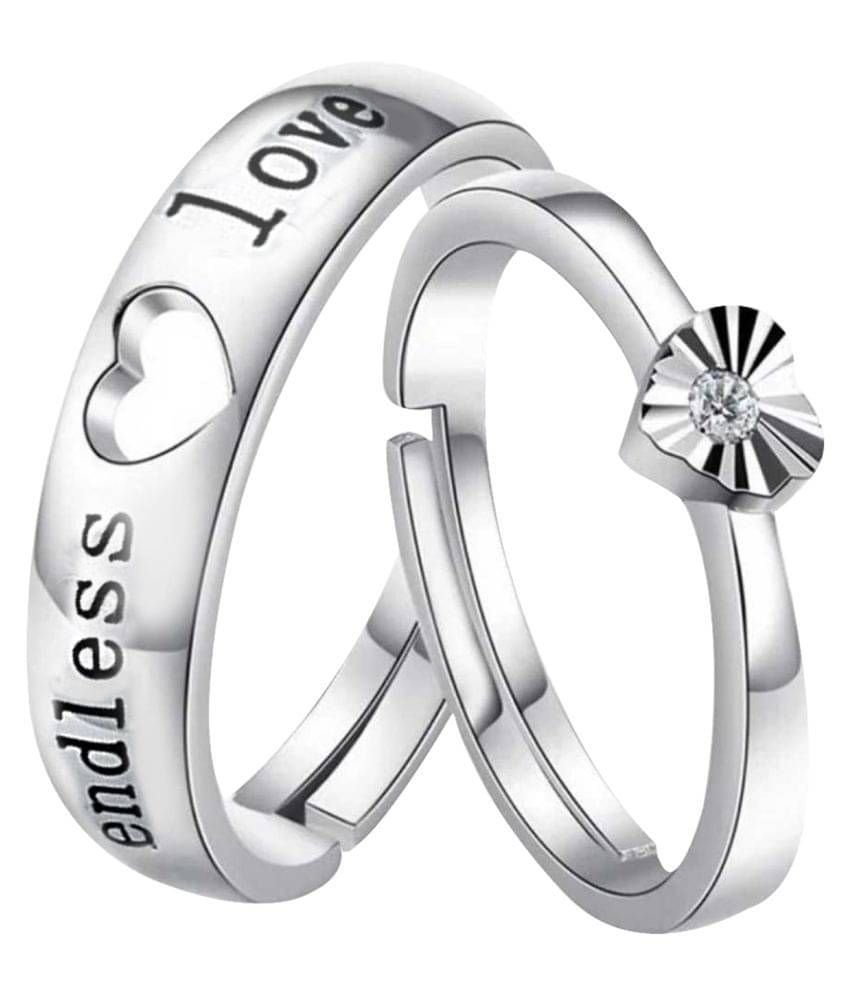     			ShreejiHuf- Silver Couple Ring (Pack of 1)