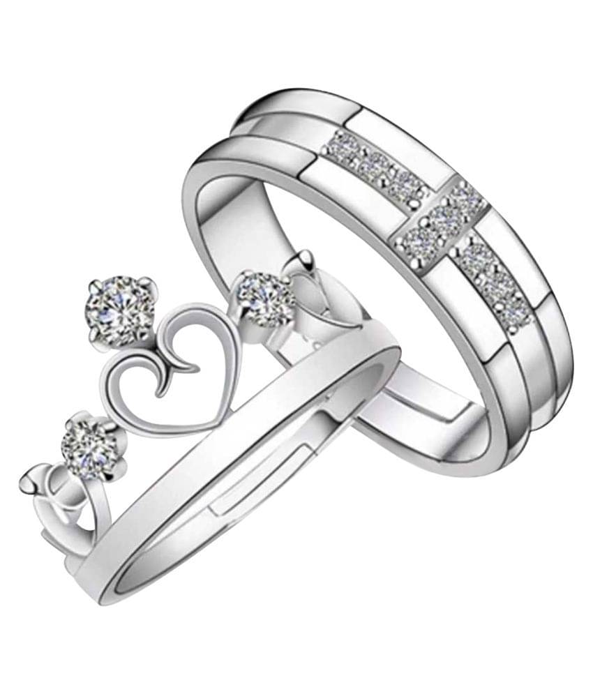     			ShreejiHuf - Silver Couple Ring (Pack of 1)