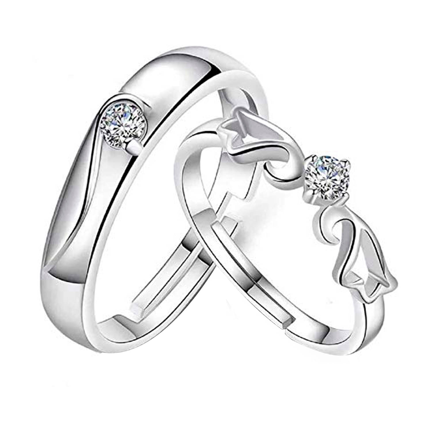 ShreejiHuf - Silver Couple Ring (Pack of 1)     			ShreejiHuf - Silver Couple Ring (Pack of 1)