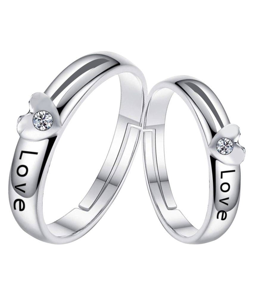 Silverplated Elegant LOVE Solitaire His and Her Adjustable proposal Diamond couple ring For Men And Women Jewellery Silverplated Elegant LOVE Solitaire His and Her Adjustable proposal Diamond couple ring For Men And Women Jewellery
