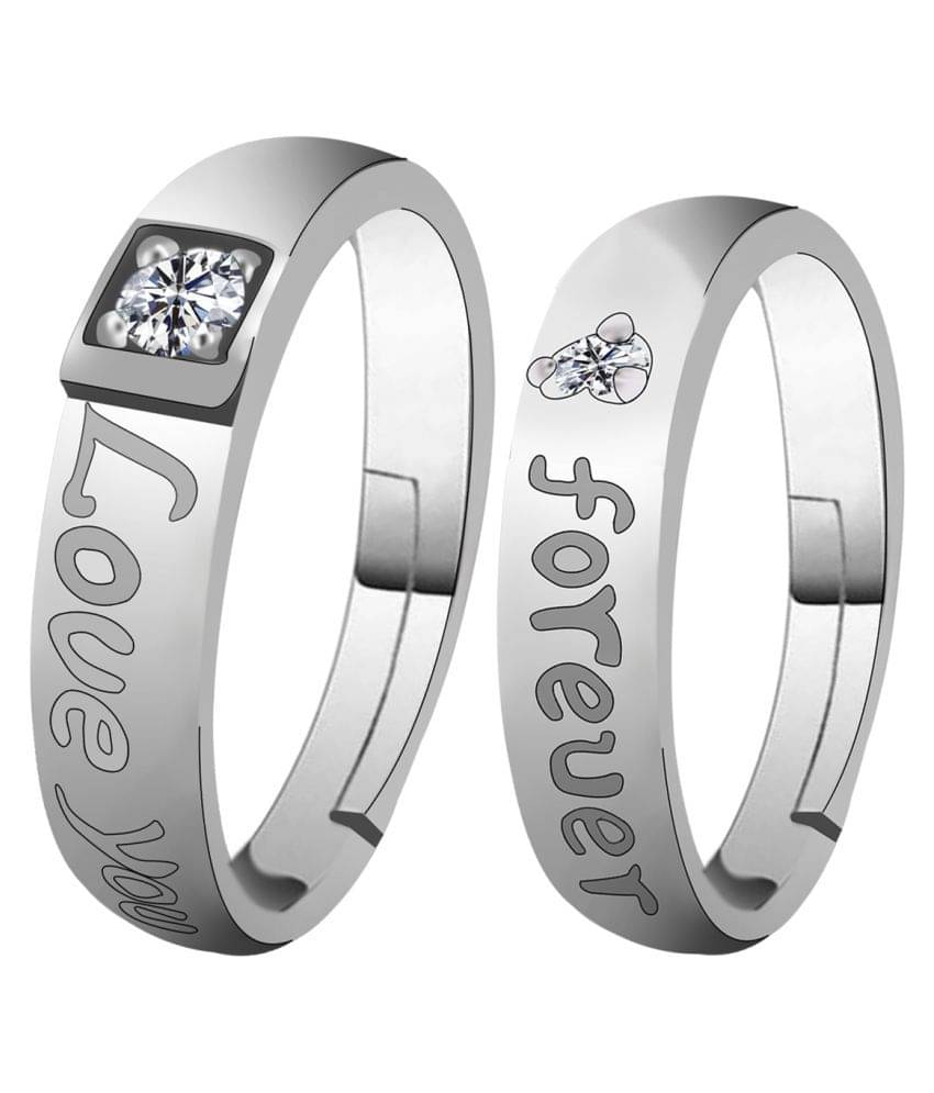 Silverplated Elegant LOVE Solitaire His and Her Adjustable proposal Diamond couple ring For Men And Women Jewellery Silverplated Elegant LOVE Solitaire His and Her Adjustable proposal Diamond couple ring For Men And Women Jewellery