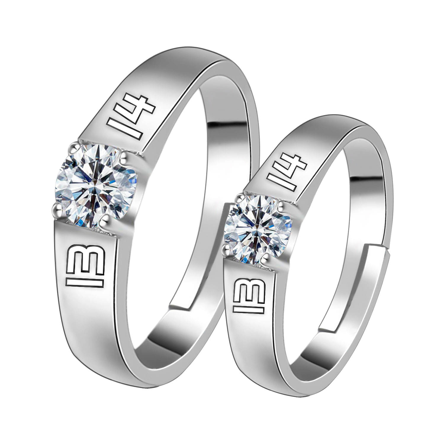 Silverplated Elegant Solitaire His and Her Adjustable proposal couple ring For Men And Women Jewellery Silverplated Elegant Solitaire His and Her Adjustable proposal couple ring For Men And Women Jewellery