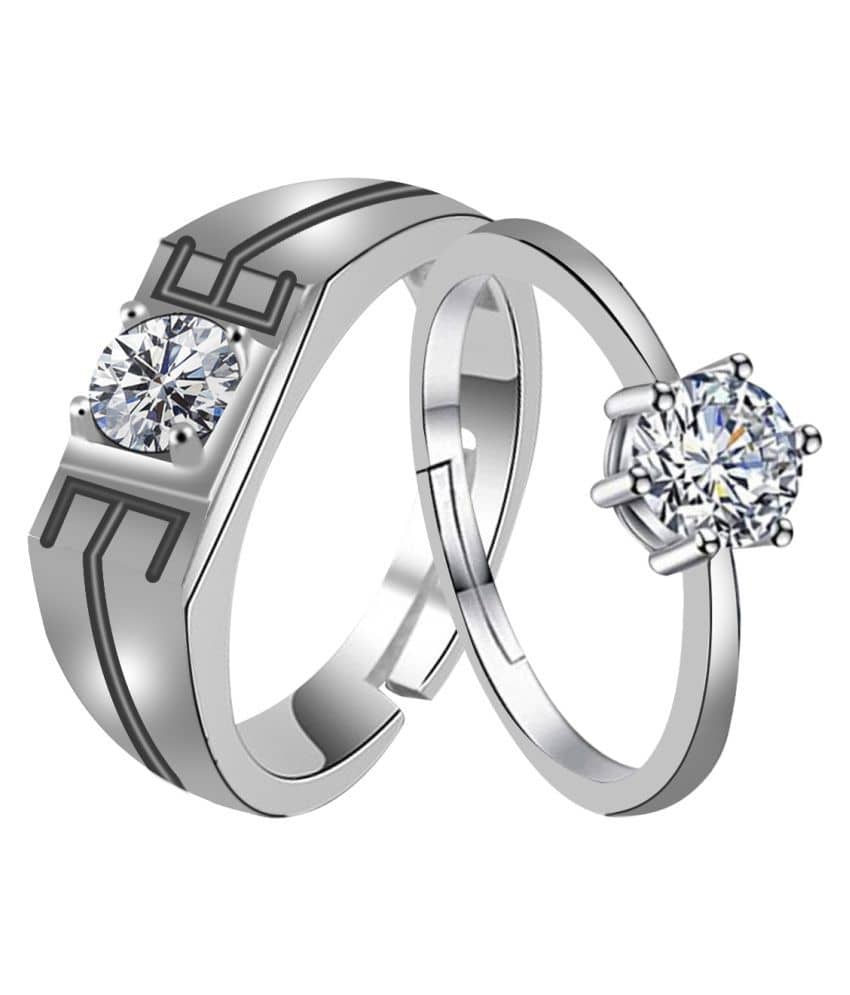 ShreejiHuf - Silver Couple Ring (Pack of 1)
