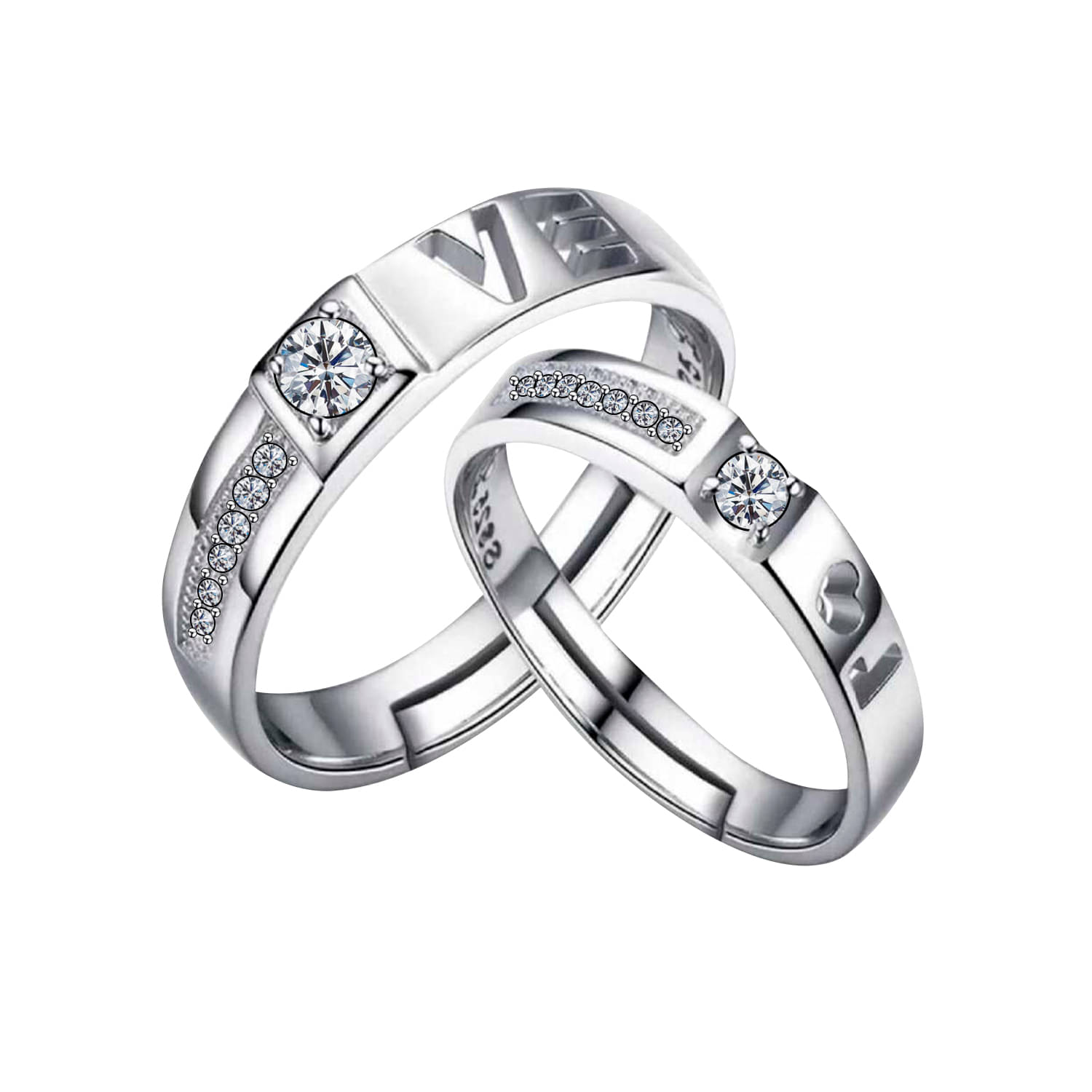 ShreejiHuf - Silver Couple Ring (Pack of 1)     			ShreejiHuf - Silver Couple Ring (Pack of 1)