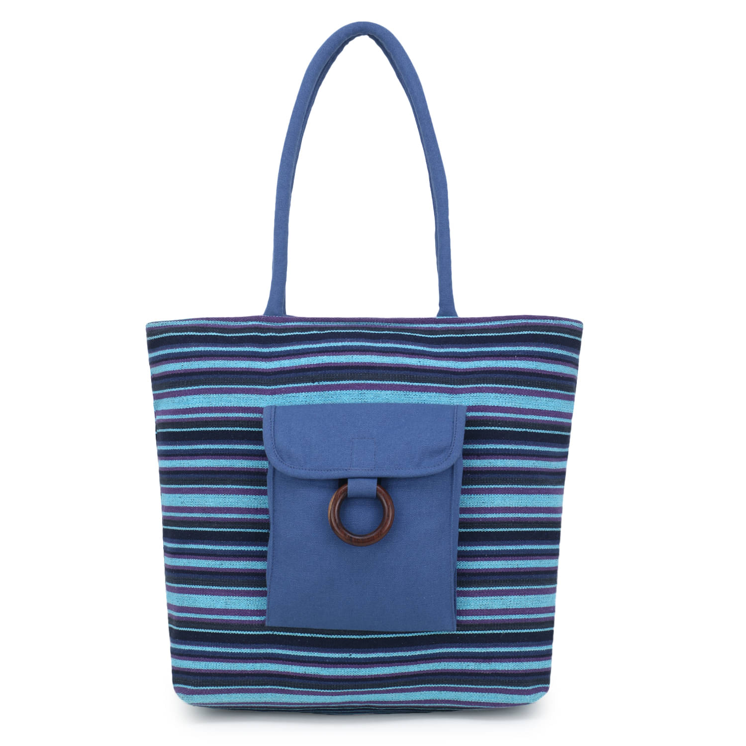     			Anekaant Blue Jute Tote Bag