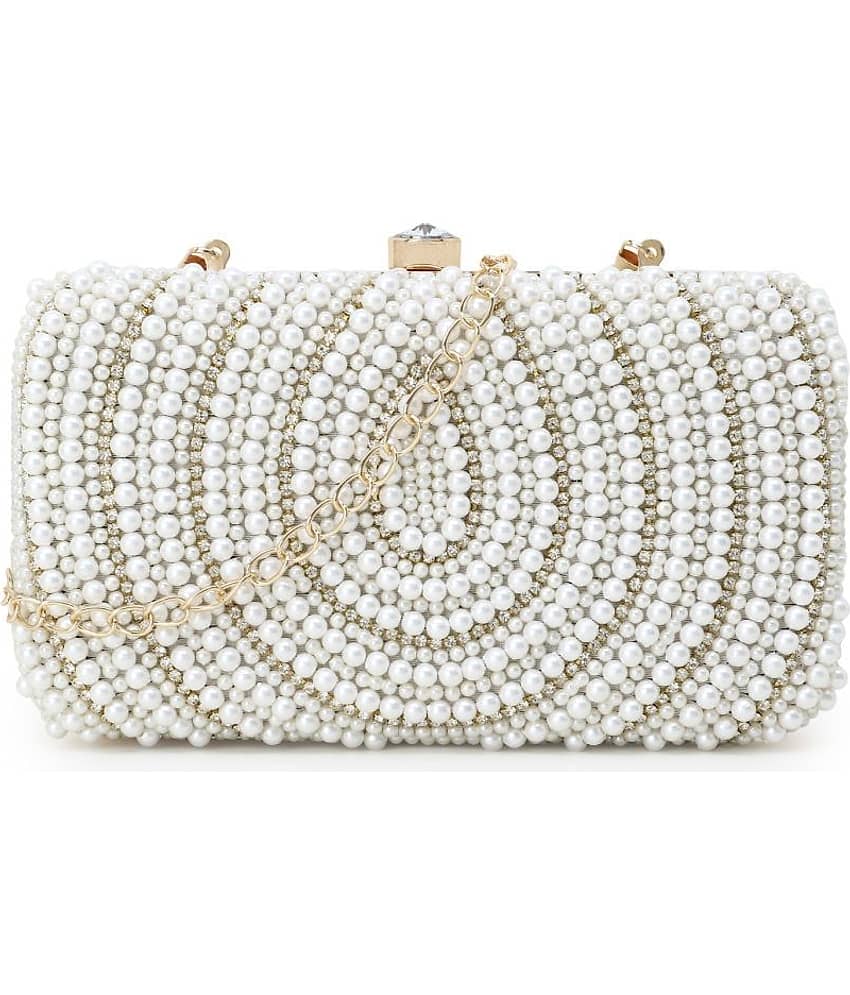 Anekaant White Silk Box Clutch - Handbags | Buy online on ZillyBuy