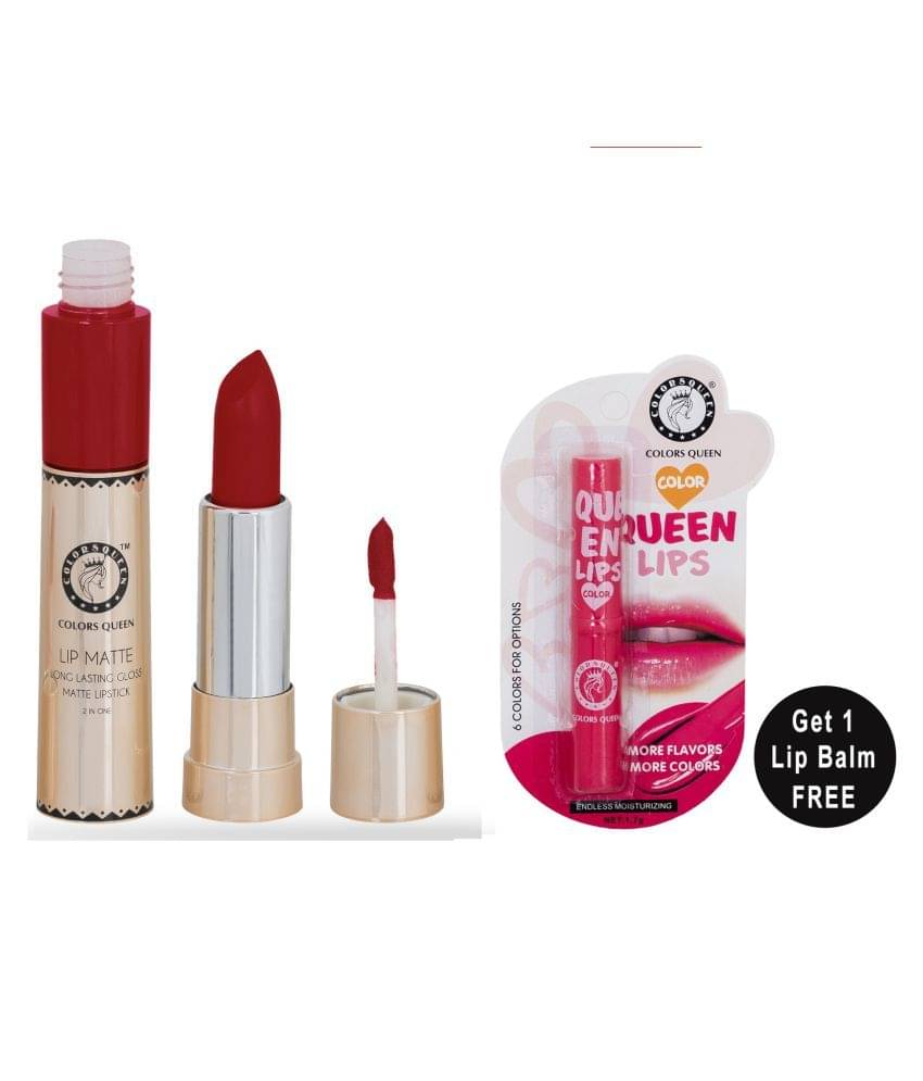 Colors Queen 2 in 1 Matte Finish Water Proof Lipstick Indian Red With Hydrating Lip Balm (Combo of2) Colors Queen 2 in 1 Matte Finish Water Proof Lipstick Indian Red With Hydrating Lip Balm (Combo of2)