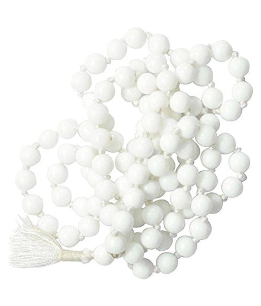 RUDRA DIVINE White Agate Hakik Mala 108 +1 Beads Mankas for Shukra (Venus) Mantra Japa Peace and Tranquility Guaranteed 100% Original Stone RUDRA DIVINE White Agate Hakik Mala 108 +1 Beads Mankas for Shukra (Venus) Mantra Japa Peace and Tranquility Guaranteed 100% Original Stone