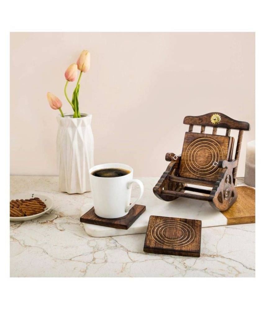     			TFS Wood Square Coasters - Pack of 7