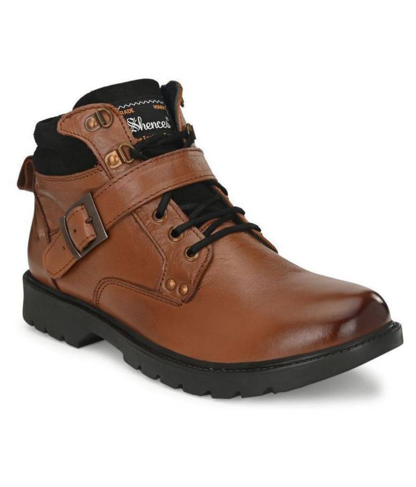SHENCES Tan Casual Boot SHENCES Tan Casual Boot