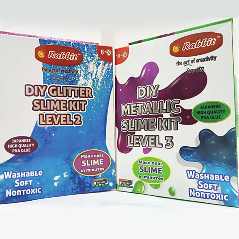     			DIY Glitter Slime Kit Level 2|+DIY Metallic Slime Kit Level 3|Slime Making Kit|Make your own real slime at home in minutes|Safe,Non-toxic & Non-Sticky|Slime for Kids Girls Boys|DIY Kit|DIY Slime kit for kids|Ideal for 5+ age group|Combo includes 2 DIY Kits