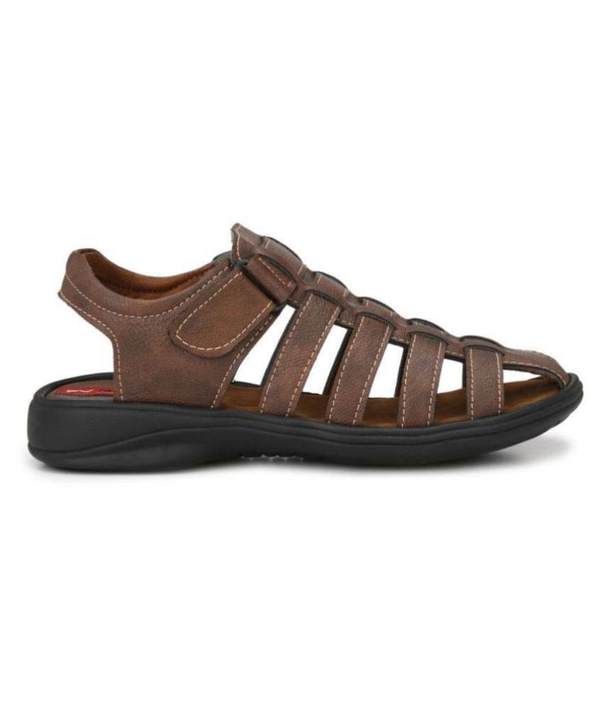     			Fashion Victim Brown Synthetic Leather Sandals