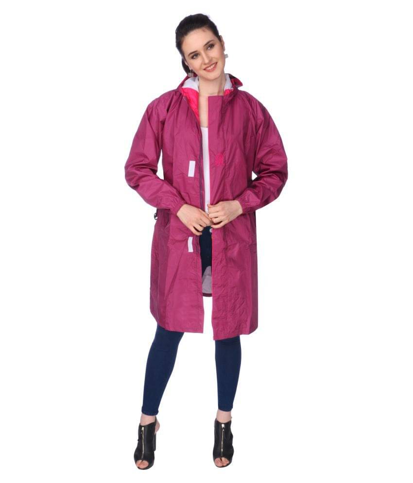 Goodluck Nylon Long Raincoat - Purple Goodluck Nylon Long Raincoat - Purple