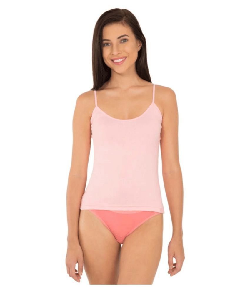 Jockey Cotton Lycra Spaghettis - Pink     			Jockey Cotton Lycra Spaghettis - Pink