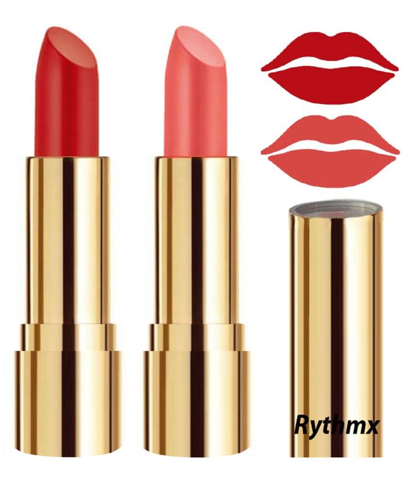     			Rythmx Orange,Peach Matte Creme Lipstick Long Stay on Lips Multi Pack of 2 8 g