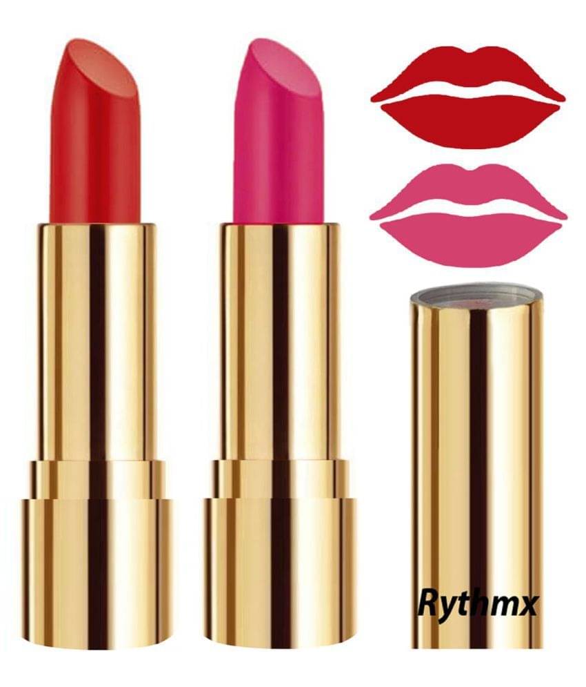    			Rythmx Orange,Purple Matte Creme Lipstick Long Stay on Lips Multi Pack of 2 8 g